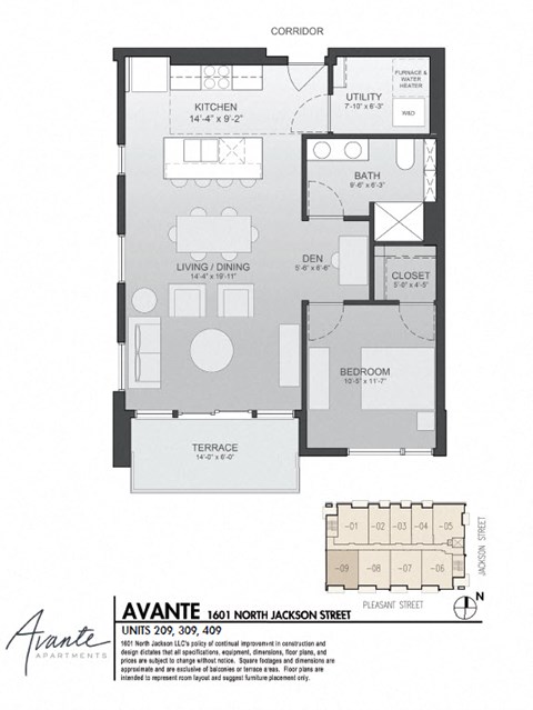 1601 N Jackson Street Studio-1 Bed Apartment for Rent - Photo Gallery 16